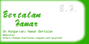 bertalan hamar business card